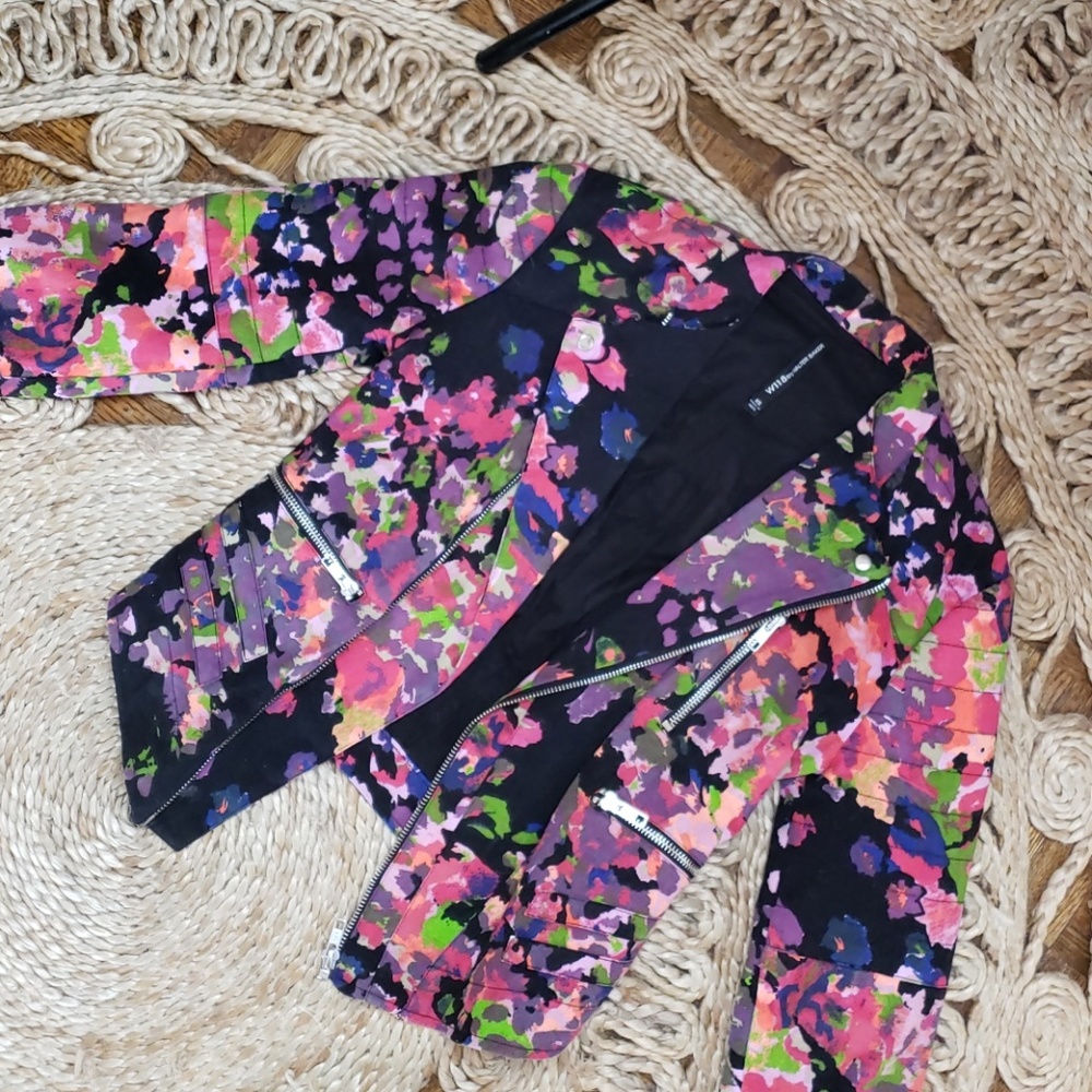 Floral Cotton  motorcycle jacket - Picture 6 of 9